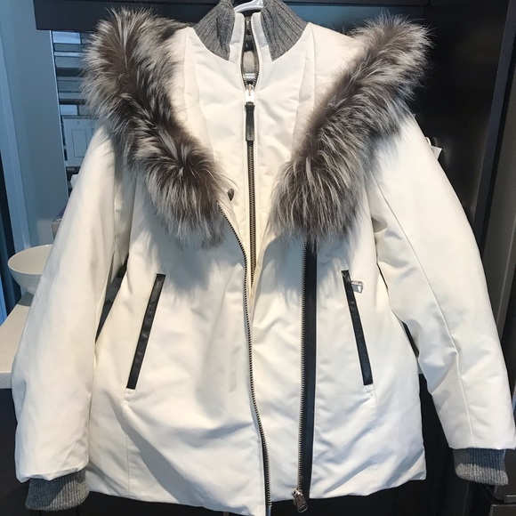 SOLD Mackage Adali-X Down White Coat Silver Fox - Picture 2 of 15
